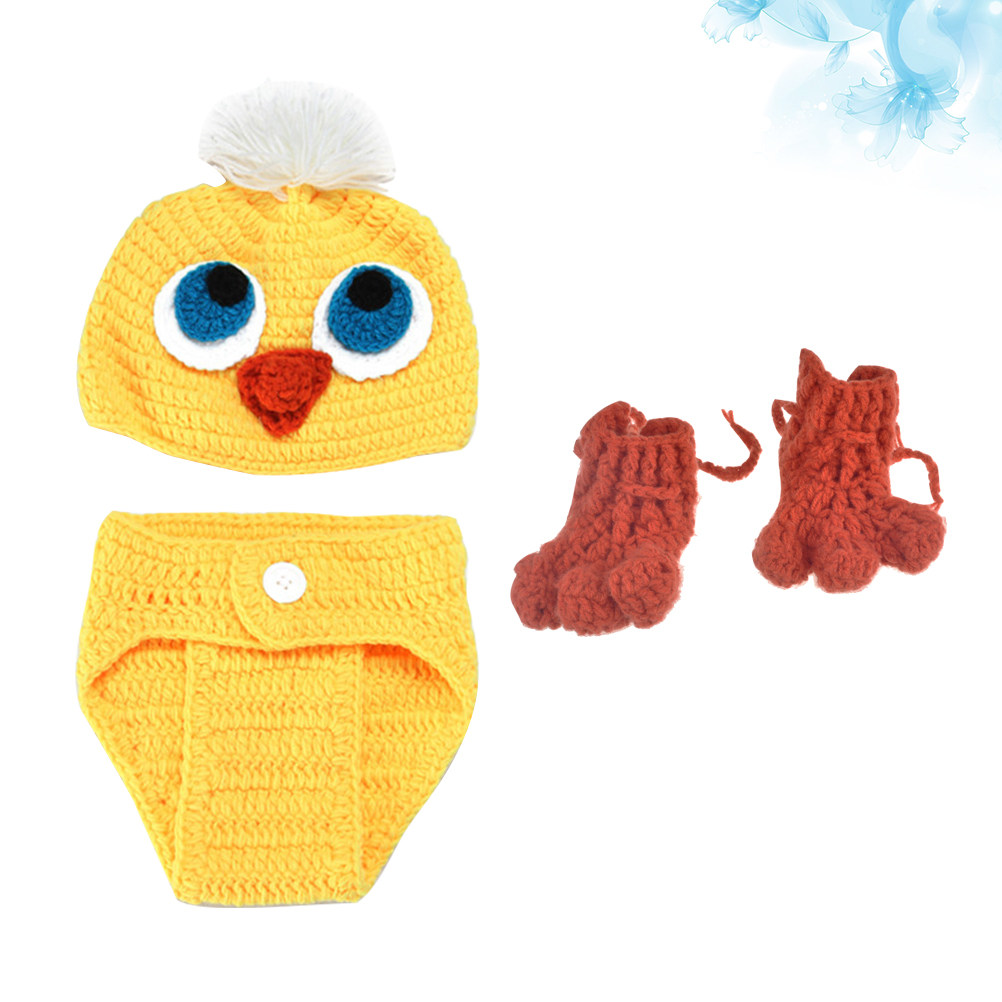 Photography Duck - Handmade Yellow Duck Knitting Baby Photo