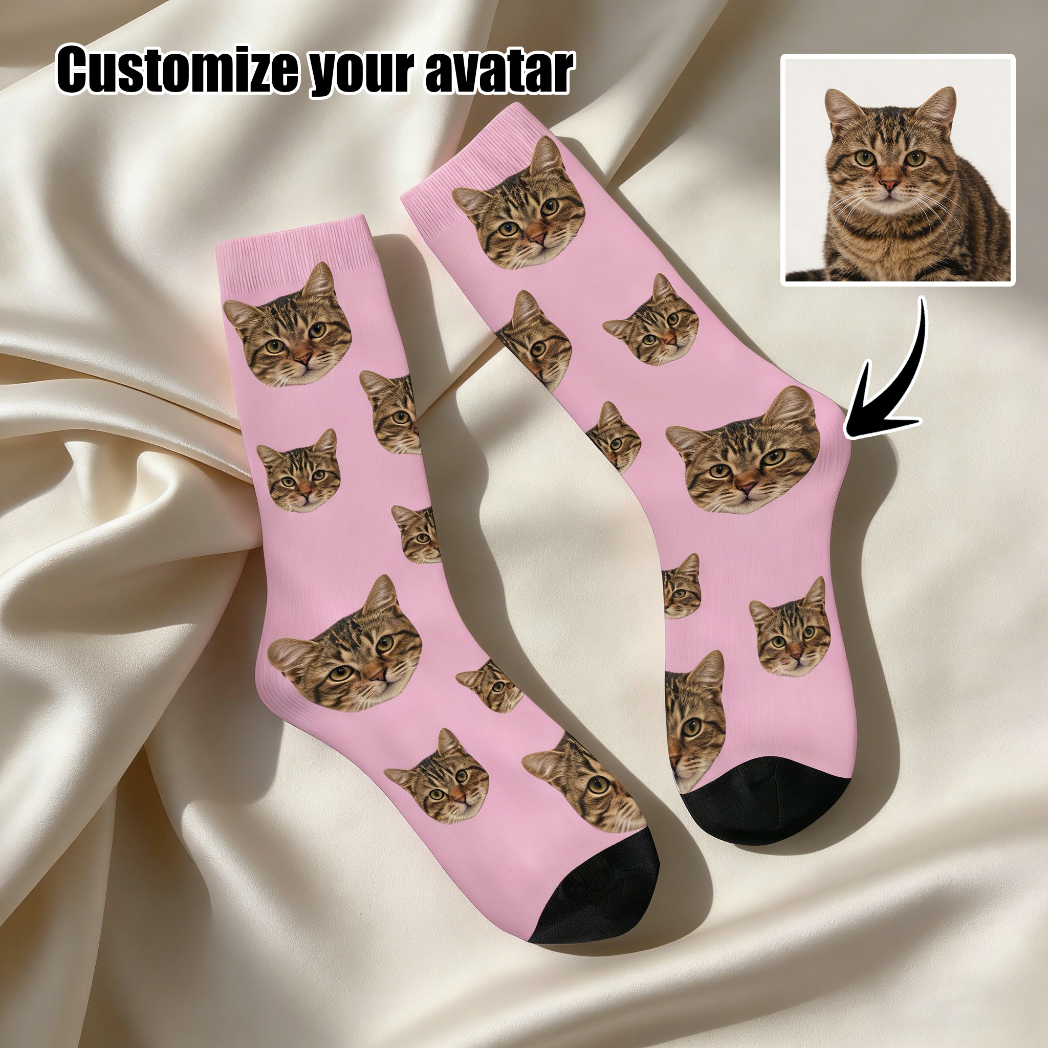 Photography Object - Customized face-shaped socks DIY Unisex customized