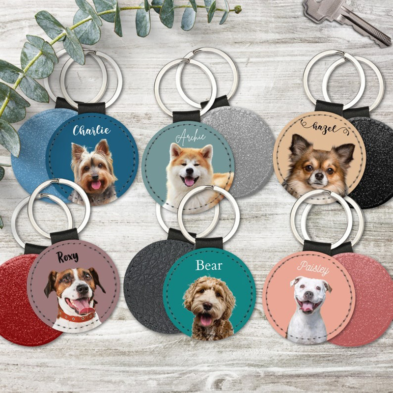 Photography Object - Custom Pet Photo Keychain Personalized Dog