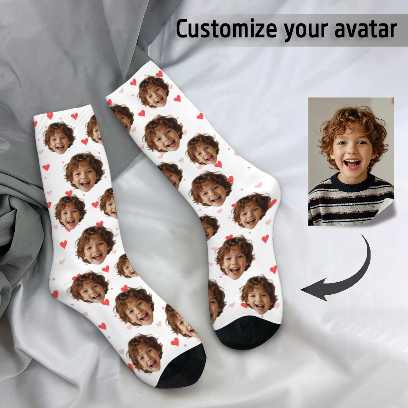 Photography Object - Customized face-shaped socks Unisex customized socks