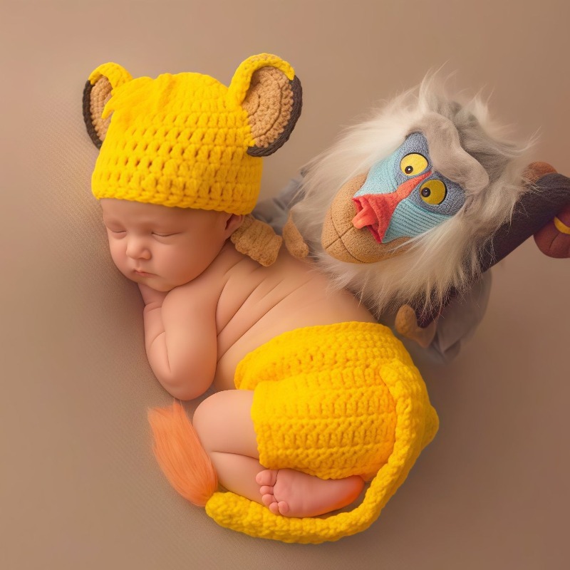 Photography Outfits - Baby Costume Newborn Photo Props Lion