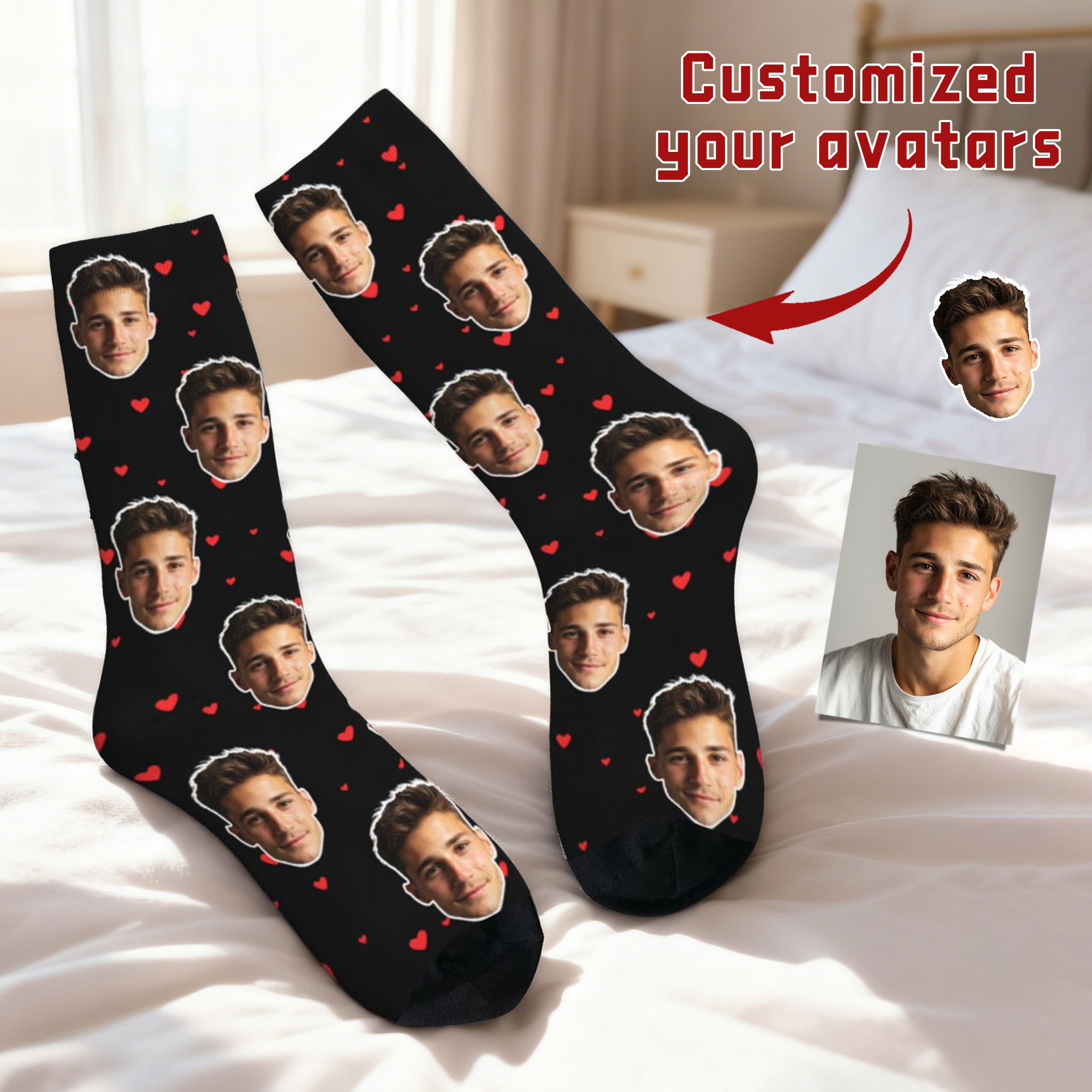 Photography Object - Customized face-shaped socks Unisex customized socks
