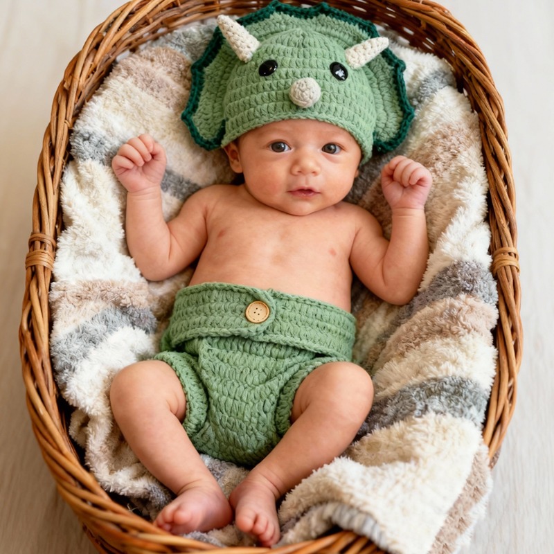 2pcs Crochet Dinosaur Newborn  – обзор и цена Photography Outfits