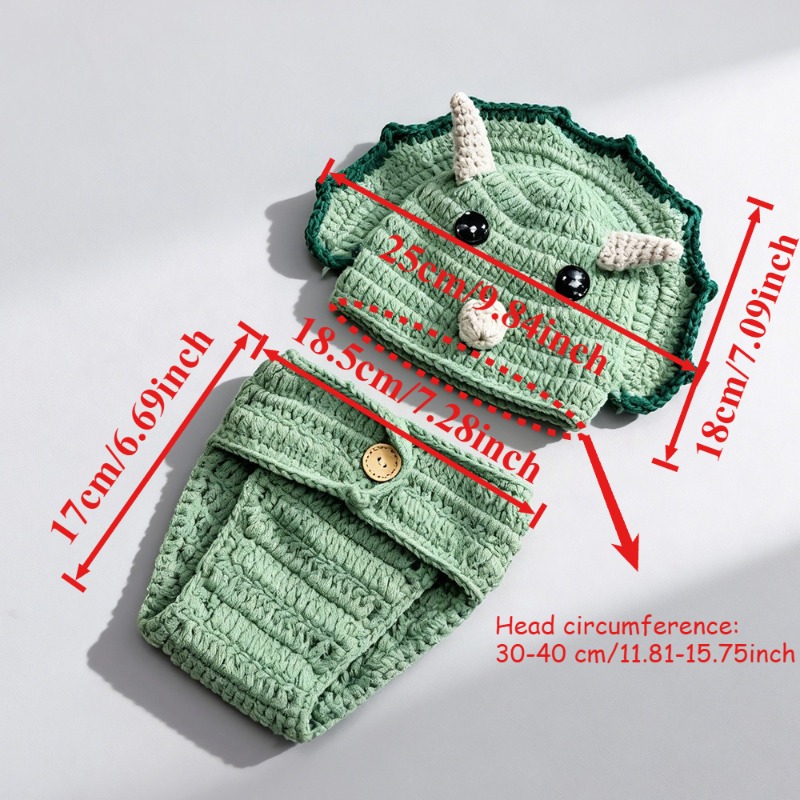 2pcs Crochet Dinosaur Newborn  – обзор и цена Photography Outfits