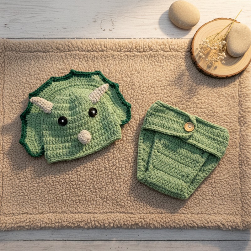 2pcs Crochet Dinosaur Newborn  – обзор и цена Photography Outfits