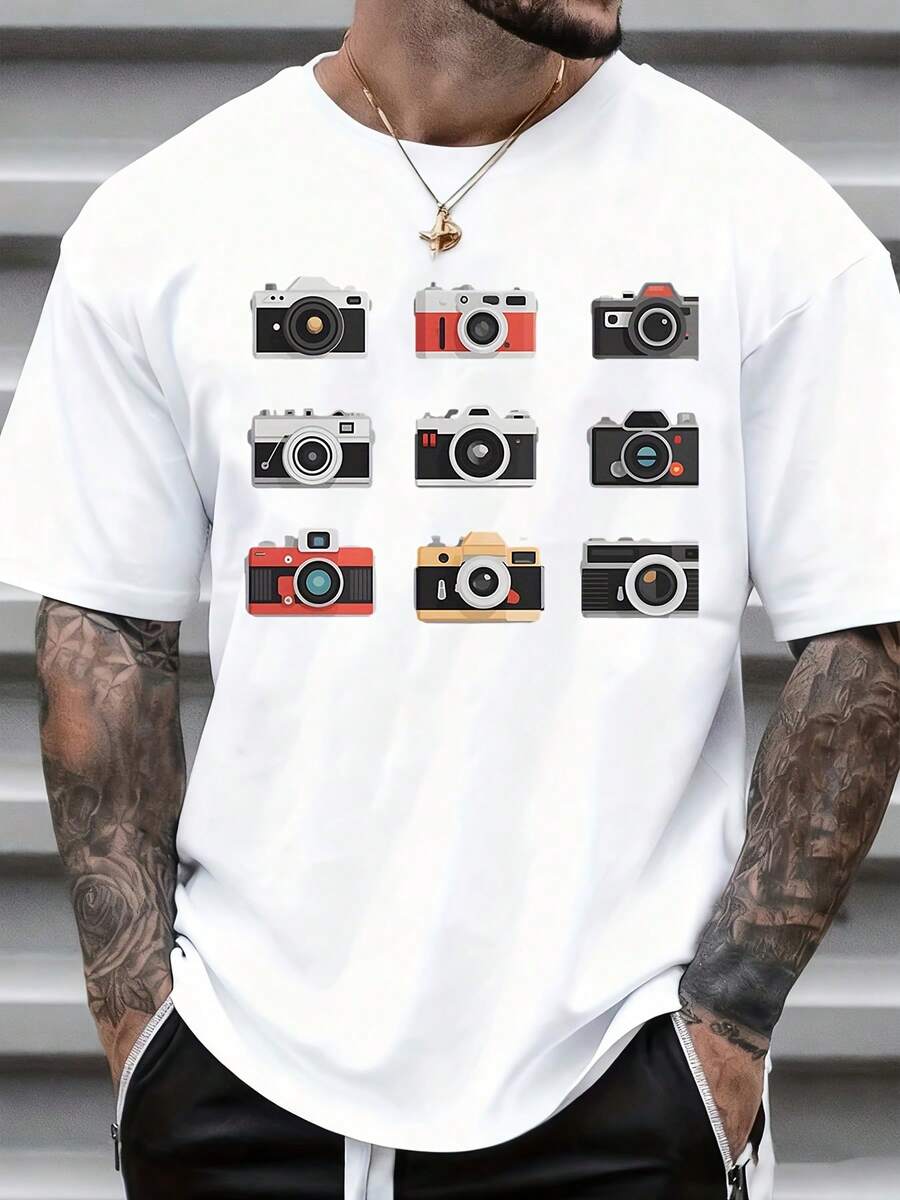 Camera Graphic Print T Shirt M – обзор и цена Photography Graphic Design