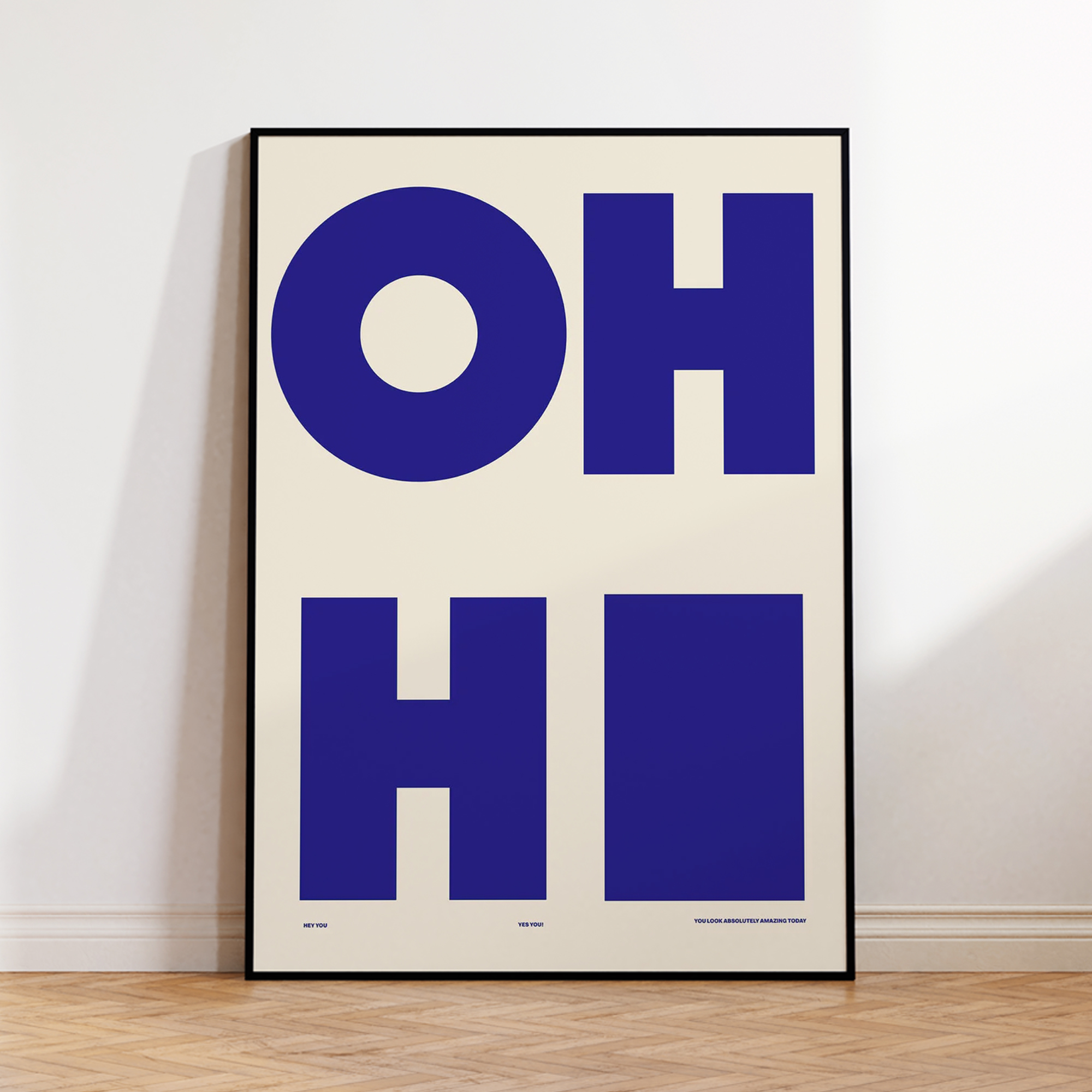 Modern,Minimalist OH HI Blue W – обзор и цена Photography Gallery