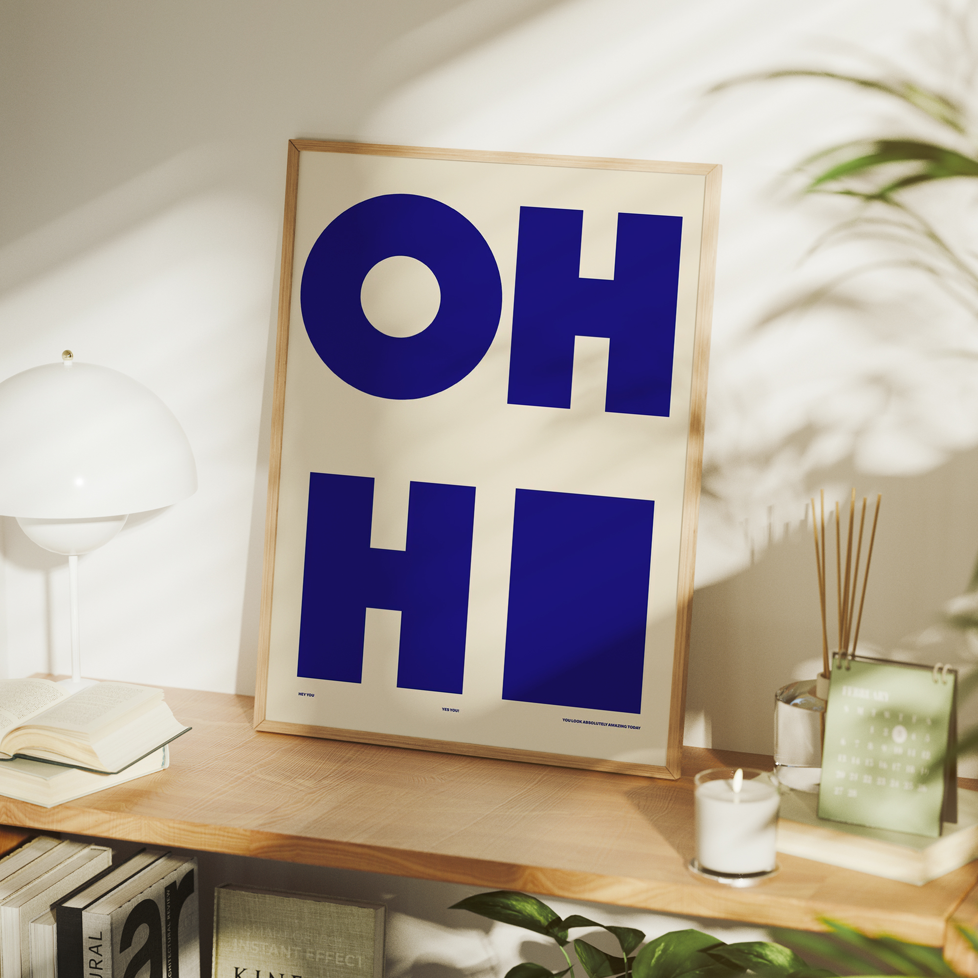 Modern,Minimalist OH HI Blue W – обзор и цена Photography Gallery