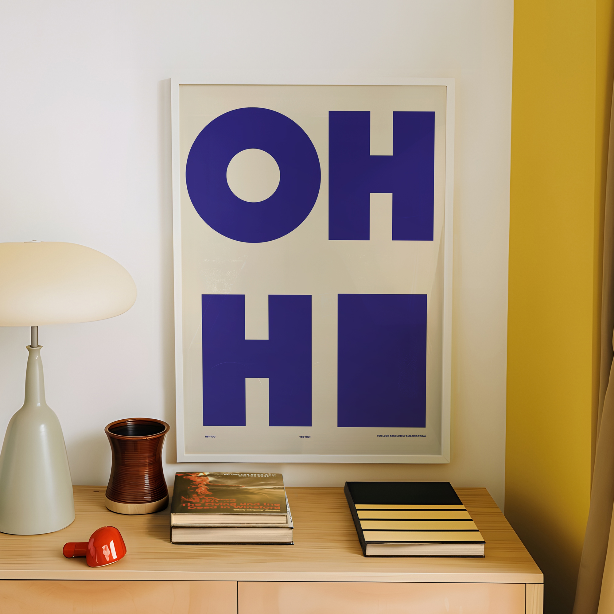 Modern,Minimalist OH HI Blue W – обзор и цена Photography Gallery