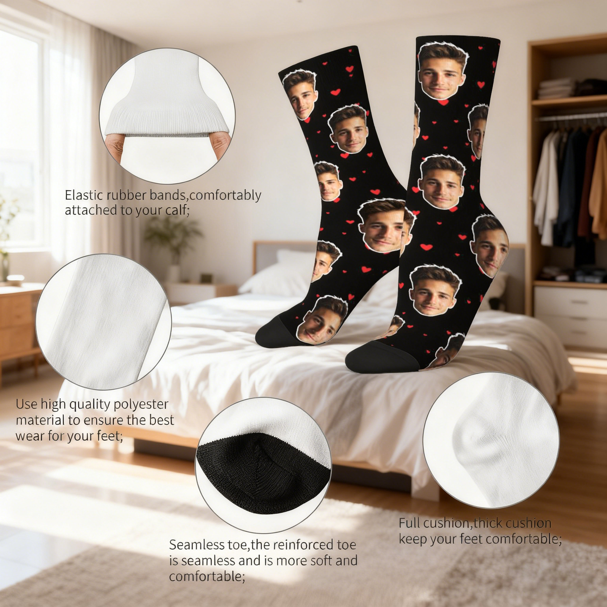 Customized face-shaped socks   – обзор и цена Photography Object